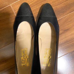 Authentic Ferragamo block heel pumps